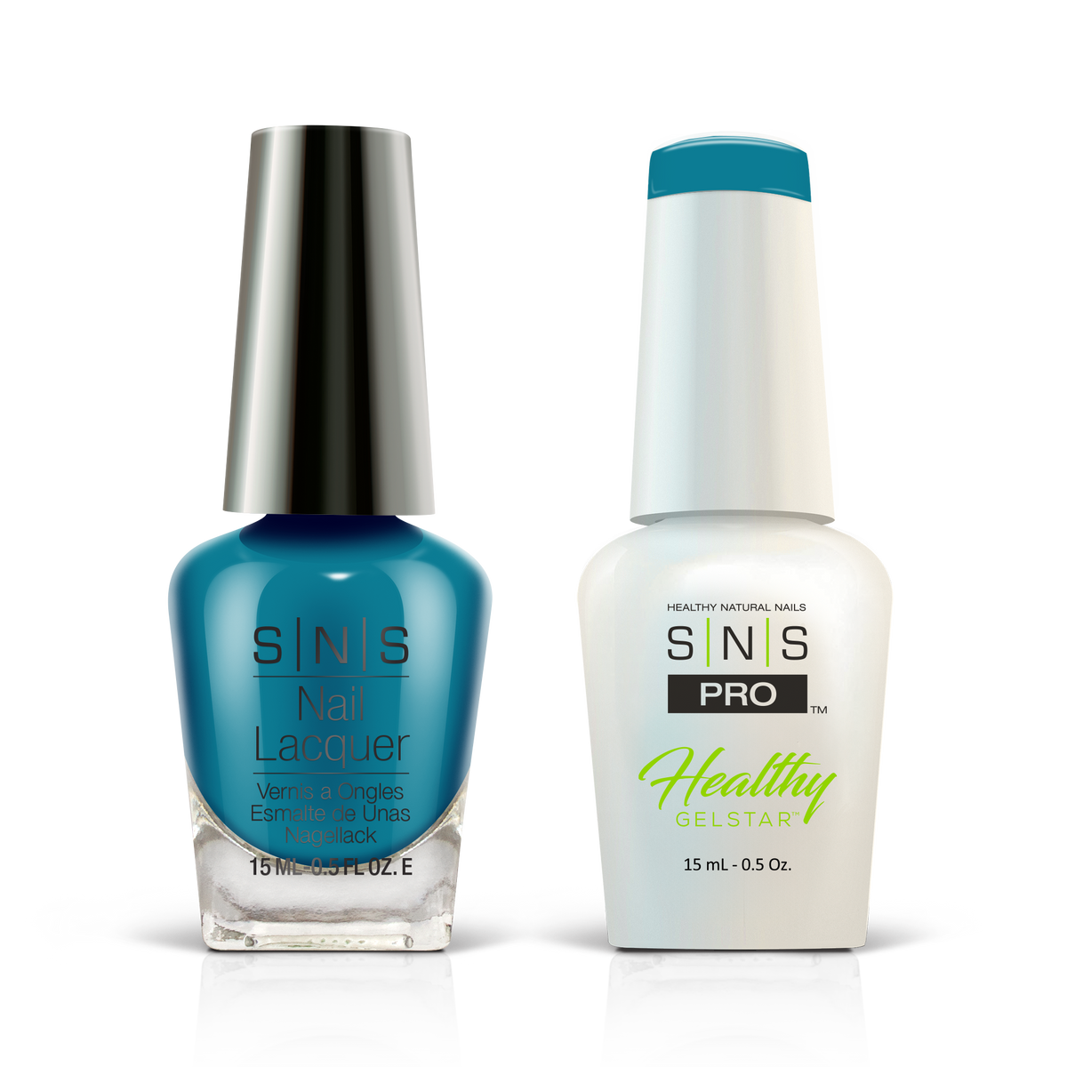 SNS Pink Book #041 deep teal GelStar gel and nail lacquer duo, 0.5 oz each