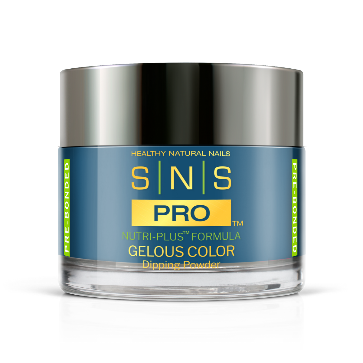 SNS Pro Gelous Color dipping powder jar, 1.5 oz, Pink Book #042 petrol blue