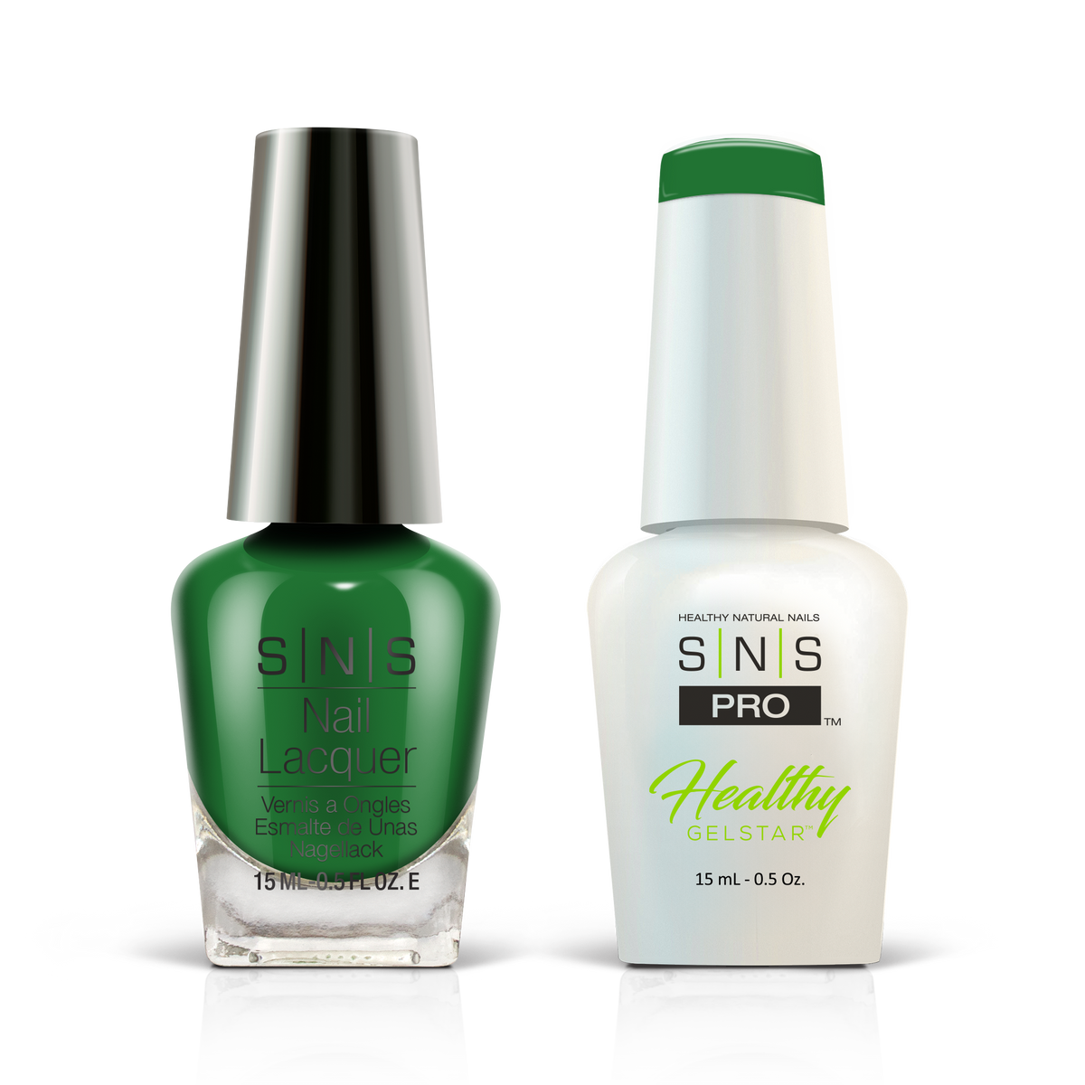 SNS Pink Book #048 forest green GelStar gel and nail lacquer duo, 0.5 oz each