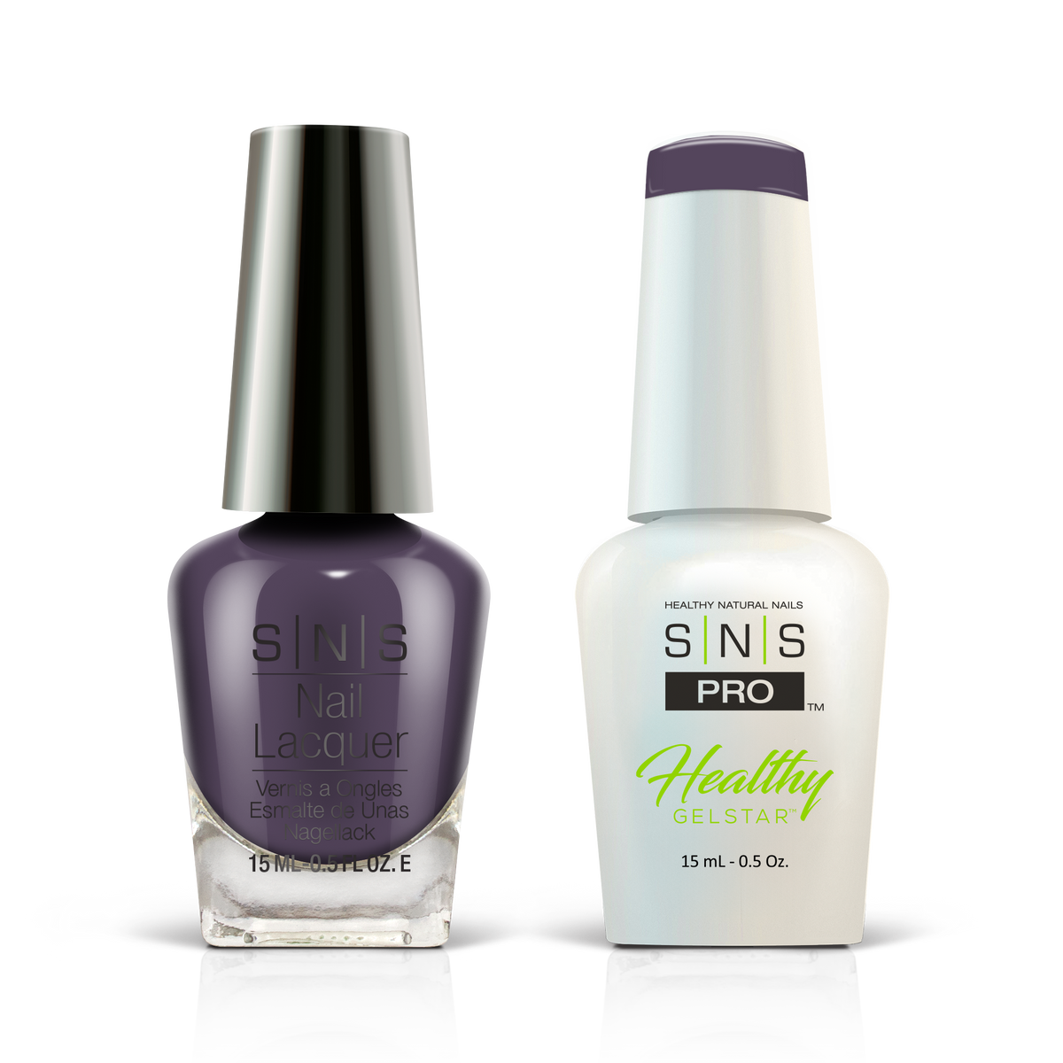 SNS Pink Book #049 dusty plum GelStar gel and nail lacquer duo, 0.5 oz each