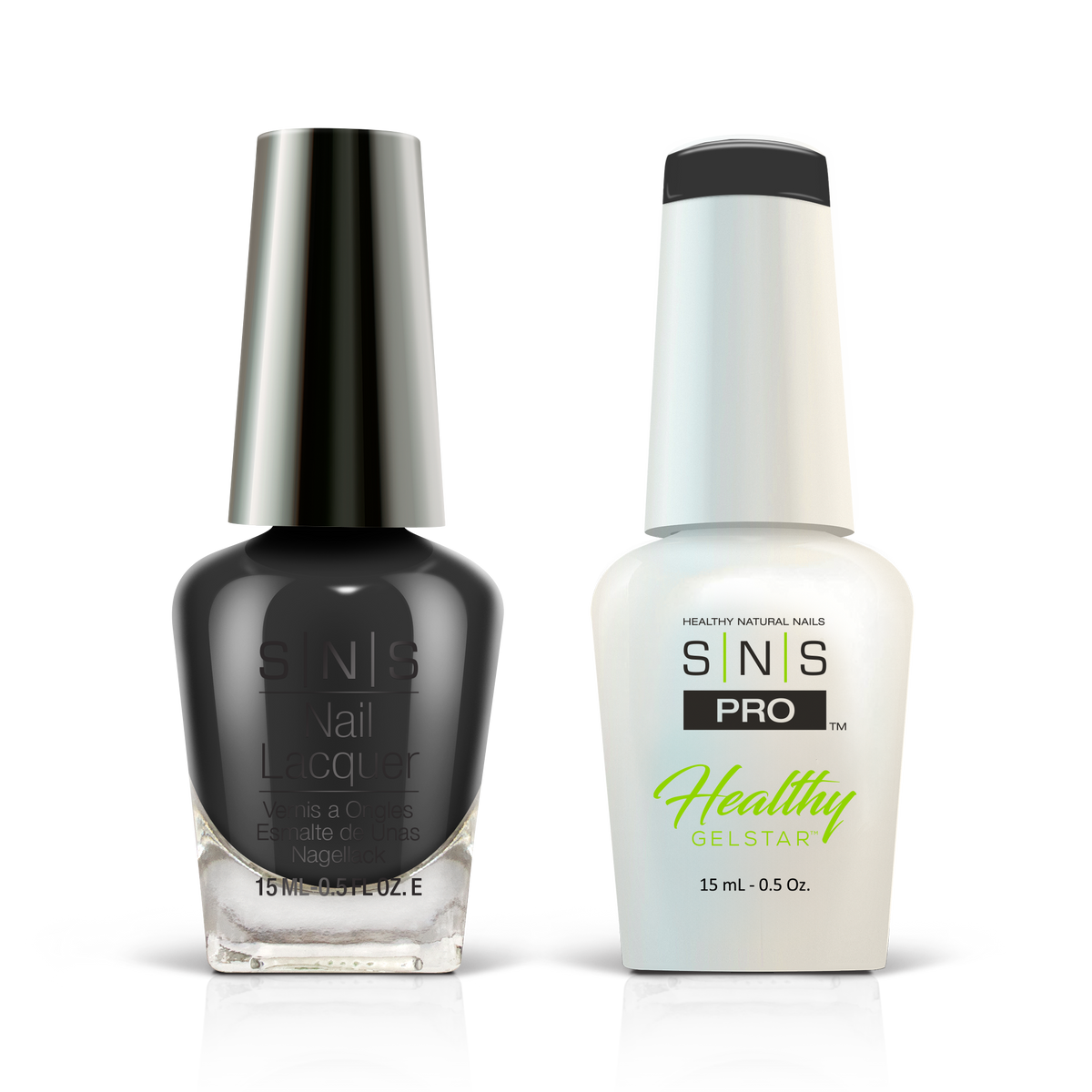 SNS Pink Book #062 charcoal GelStar gel and nail lacquer duo, 0.5 oz each