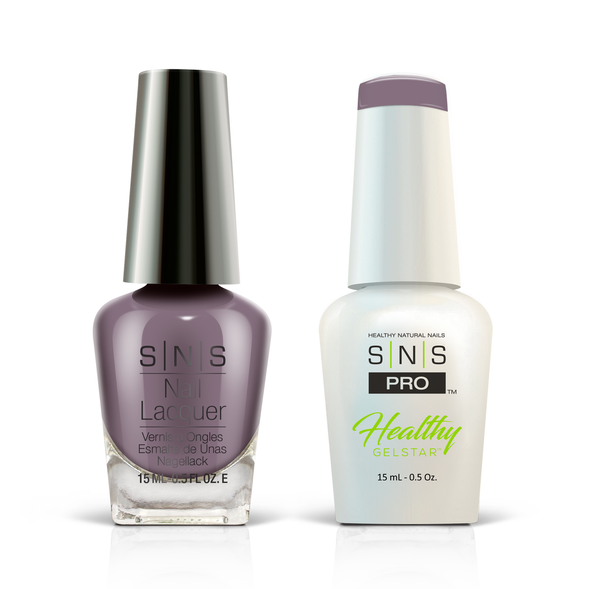 SNS Pink Book #098 dusty plum GelStar gel and nail lacquer duo, 0.5 oz each
