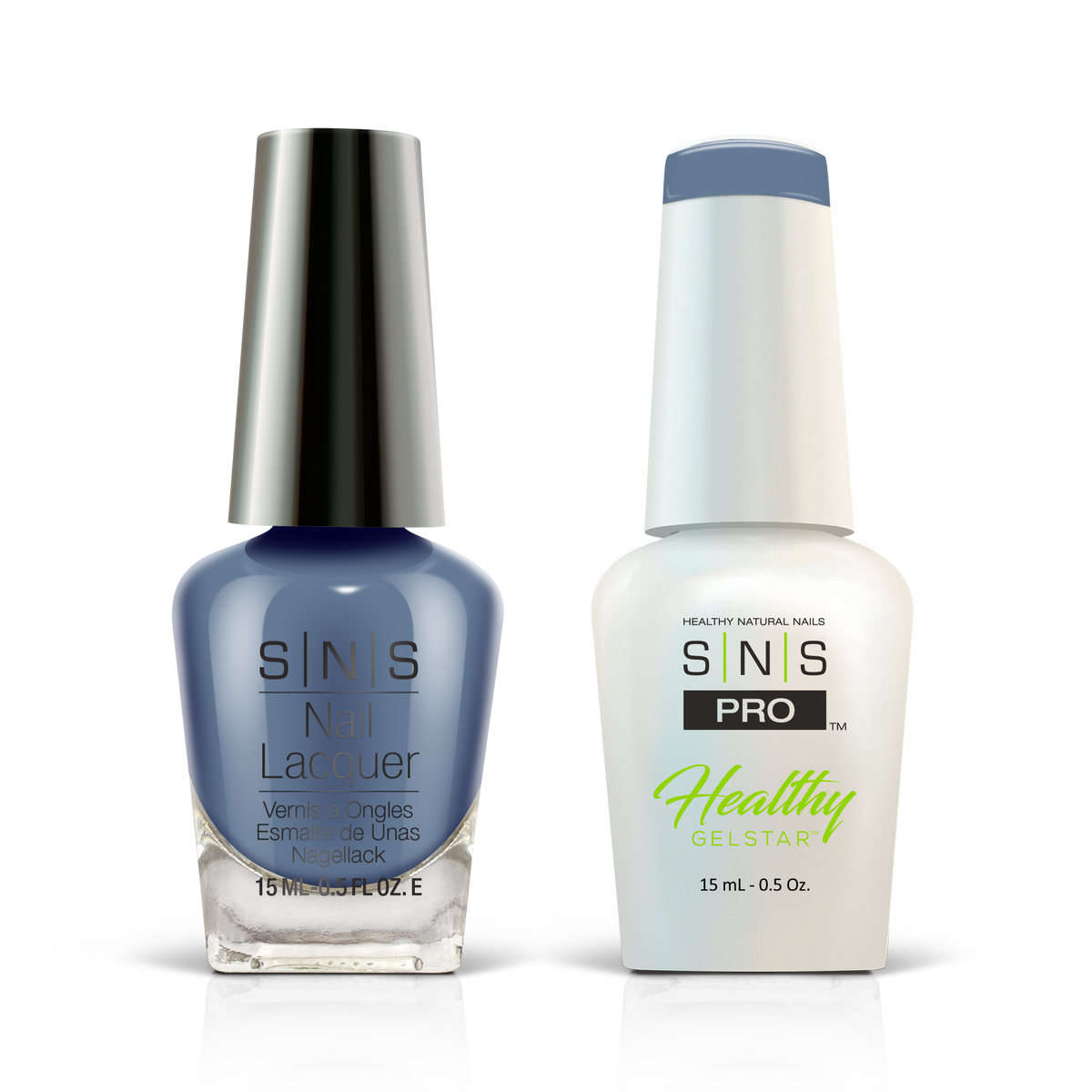 SNS Pink Book #121 slate blue GelStar gel and nail lacquer duo, 0.5 oz each
