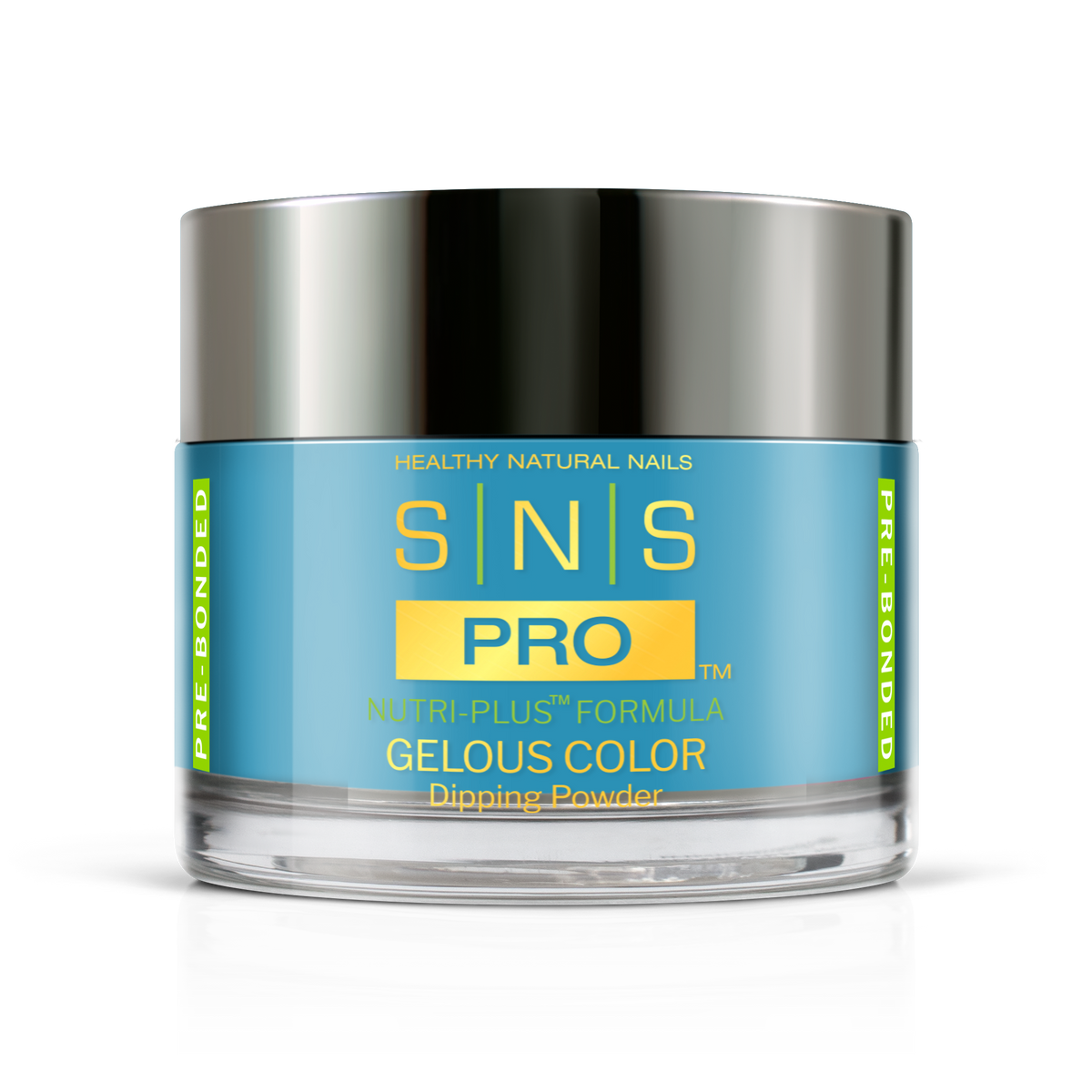 SNS Pro Gelous Color dipping powder jar, 1.5 oz, Pink Book #123 cerulean blue