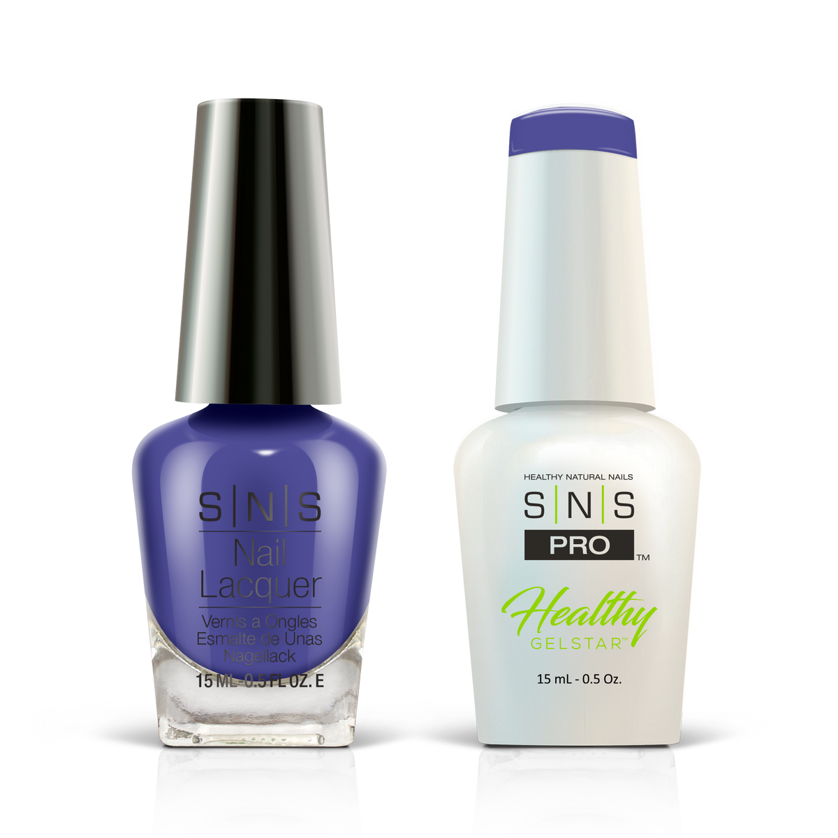 SNS Pink Book #129 indigo GelStar gel and nail lacquer duo, 0.5 oz each