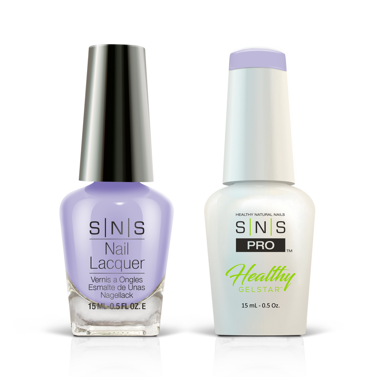 SNS Pink Book #132 pale lavender GelStar gel and nail lacquer duo, 0.5 oz each