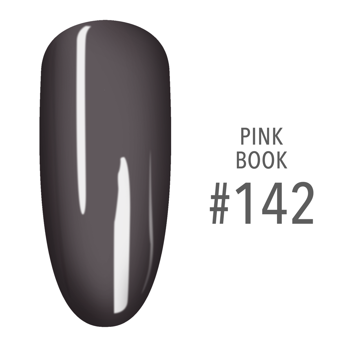 SNS Pink Book #142 Gray swatch on a nail tip