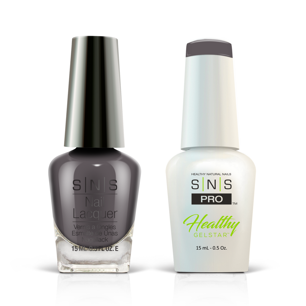SNS Pink Book #142 charcoal GelStar gel and nail lacquer duo, 0.5 oz each