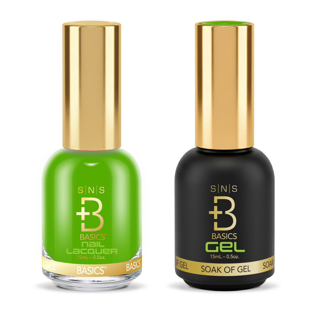 SNS Gel & Lacquer Duo #054 Olive Green: SNS Nail Lacquer and Pro Healthy GelStar gel polish bottles, Yellow Green Book Collection