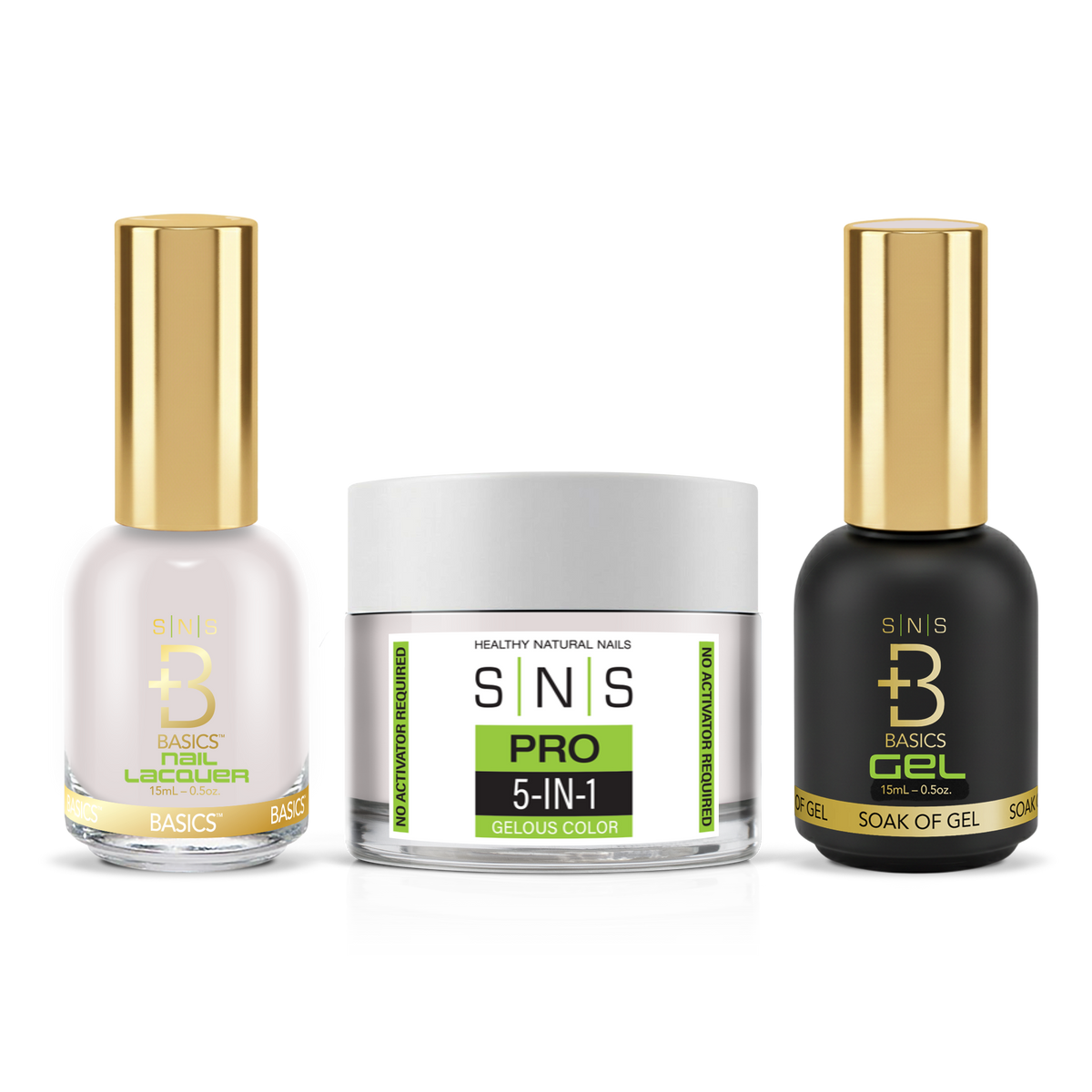 SNS 3-in-1 Set #098 Pale Pink: dip powder jar, GelStar gel polish and nail lacquer bottles, Yellow Green Book Collection