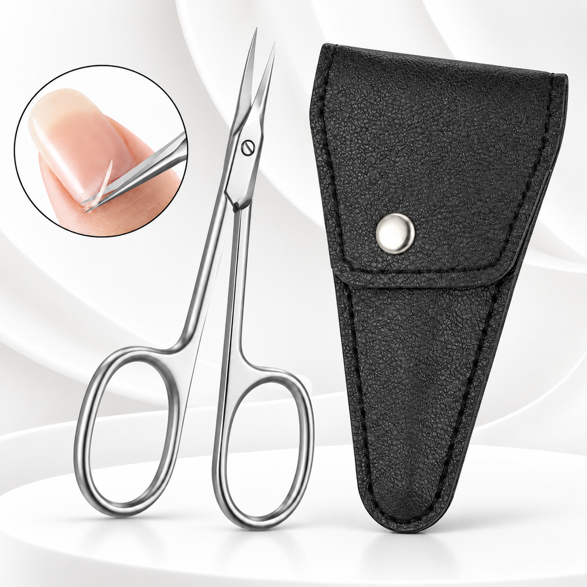 Cuticle Scissors - Curved Blade with Pouch