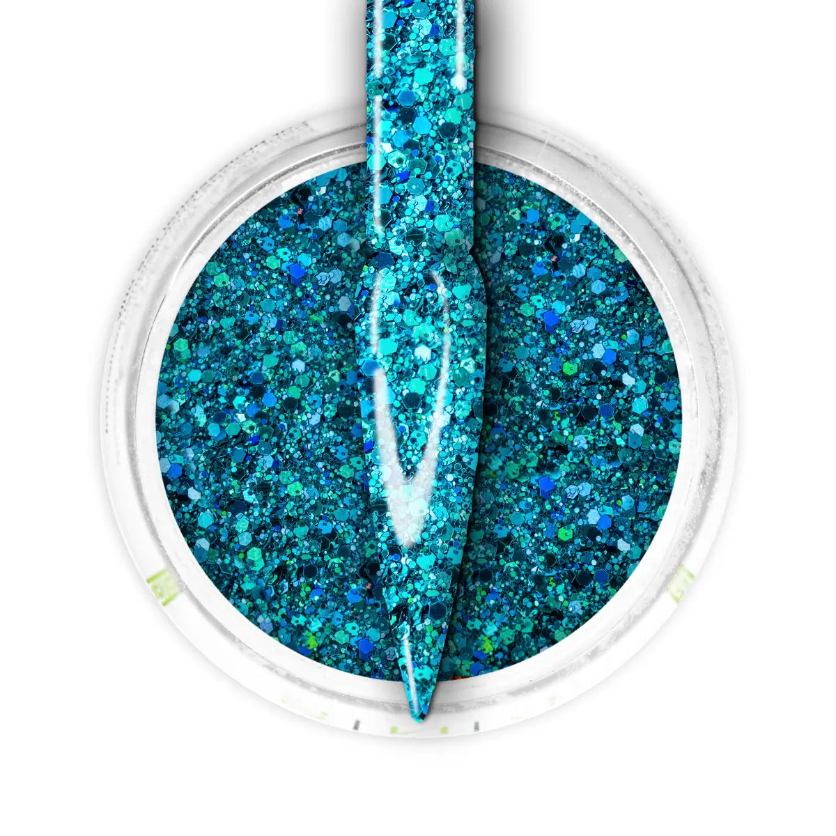 Ombre Glitter Nail Art - Turquoise Colors - GO04