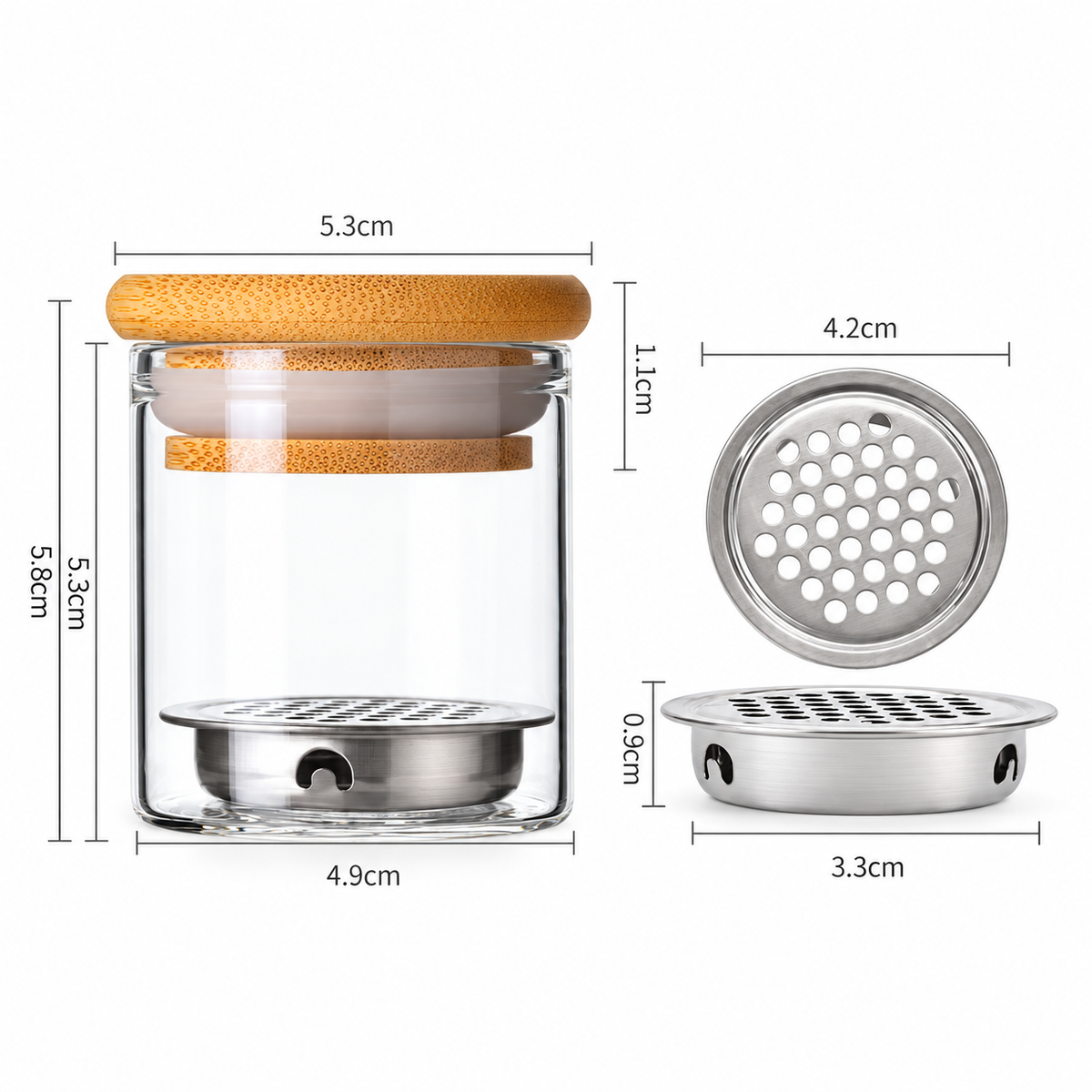 Nail Art Brush Washing Cup, Bamboo Lid