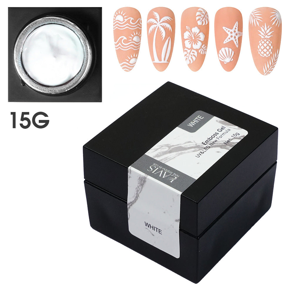 Emboss Gel Polish Nail Art - 15g White